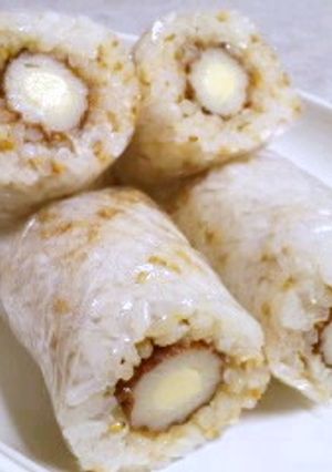 チーズ竹輪のラップ巻きおにぎり-レシピのメイン写真
