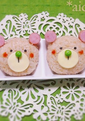 キャラ弁 *くまｻﾝ♡おにぎり*-レシピのメイン写真