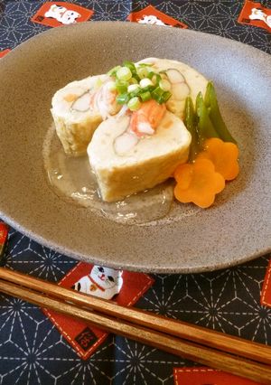 料亭風☆簡単かにかまと豆腐の信田巻き-レシピのメイン写真