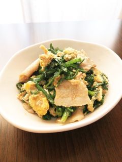 簡単☆春菊と豚肉の卵とじ-レシピのメイン写真