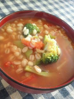 食物繊維たっぷり☆押し麦のトマトスープ-レシピのメイン写真