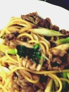 牛肉と長ネギのパスタ-レシピのメイン写真