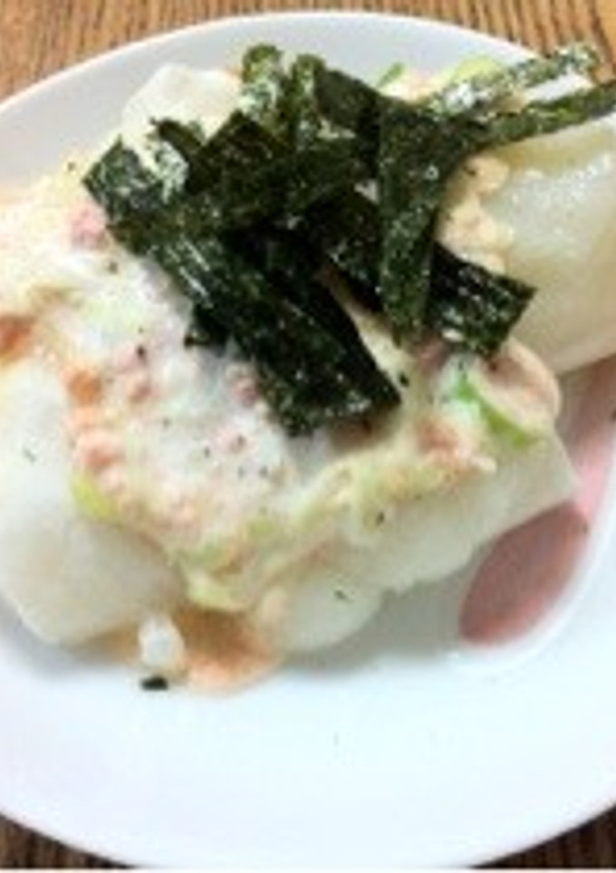 たらこマヨソースのおかず風焼き餅☆-レシピのメイン写真