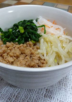 鶏そぼろdeビビンバ-レシピのメイン写真