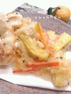 ごま風味♪さつまいもと人参のかき揚げ-レシピのメイン写真
