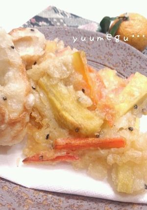 ごま風味♪さつまいもと人参のかき揚げ-レシピのメイン写真