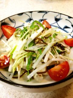 塩昆布入り長芋と大根と空心菜のサラダ-レシピのメイン写真