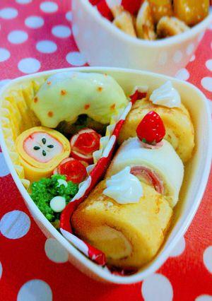 キャラ弁 フレンチ ロールケーキサンド-レシピのメイン写真