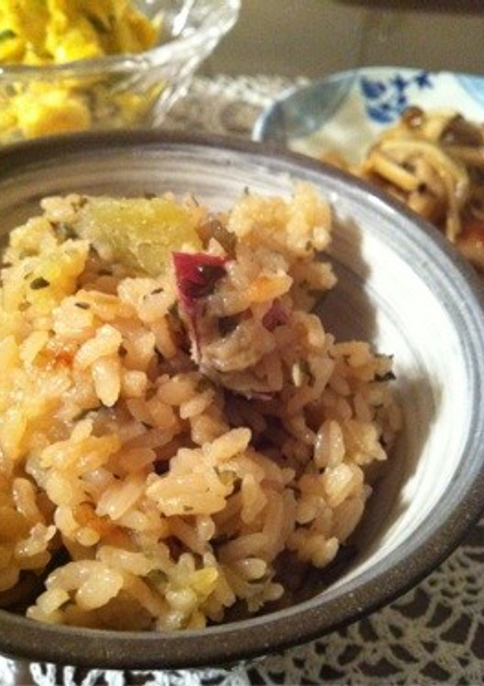 丸ごとさつま芋と塩昆布の炊き込みご飯-レシピのメイン写真