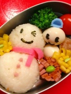 簡単すぎ!雪だるまのお弁当♪-レシピのメイン写真