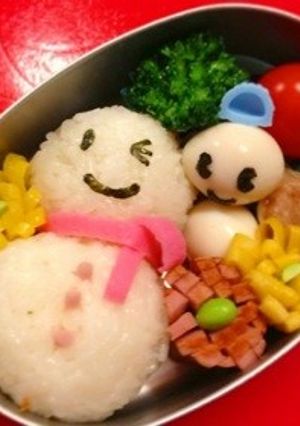 簡単すぎ！雪だるまのお弁当♪-レシピのメイン写真