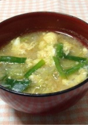 ふんわり♪ニラ玉味噌汁-レシピのメイン写真