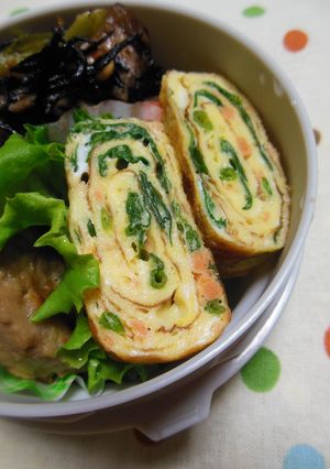 ほうれん草と鮭フレークの卵焼き✿-レシピのメイン写真