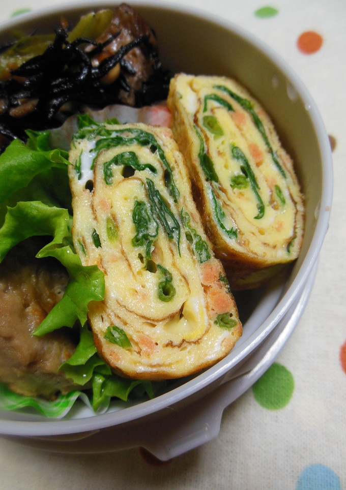 ほうれん草と鮭フレークの卵焼き✿-レシピのメイン写真