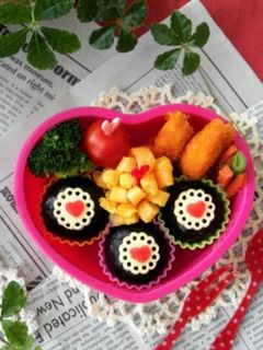 簡単!キャラ弁当☆レース&ミニハート♪-レシピのメイン写真