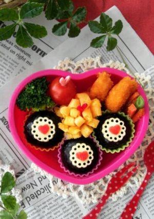 簡単！キャラ弁当☆レース＆ミニハート♪-レシピのメイン写真