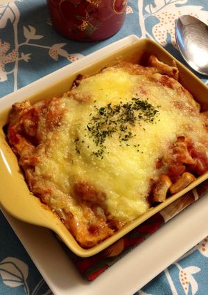 パンの耳 トマトグラタン-レシピのメイン写真