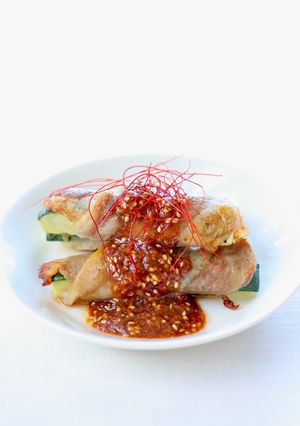 ご飯に合う【ズッキーニの豚巻き(ごま味噌だれ)】-レシピのメイン写真
