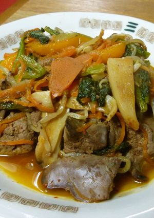 ご飯に合う！レバーと残り野菜炒め-レシピのメイン写真