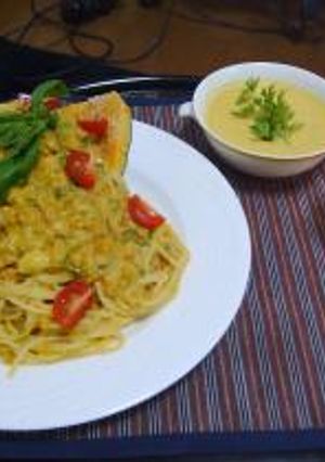 かぼちゃで冷製パスタ＆スープ・・・旬でもねえのに・・・・・-レシピのメイン写真