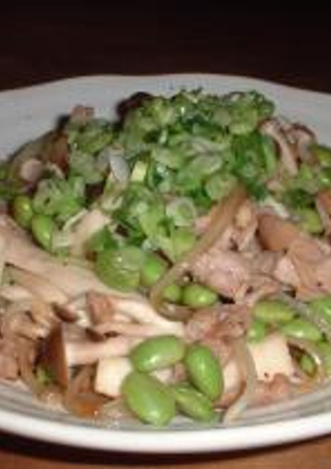 豚肉ときのこ枝豆炒め-レシピのメイン写真
