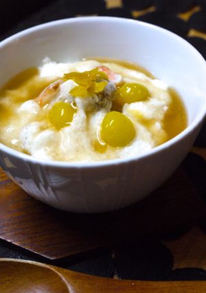 熱々銀あんかけをかけて、豆腐の山芋蒸し。-レシピのメイン写真