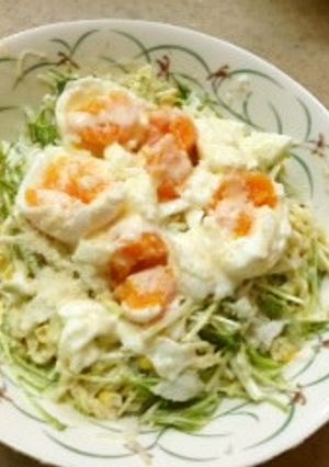 残りもの野菜の温玉のせサラダ-レシピのメイン写真