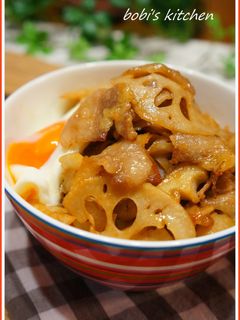 焼き肉のたれで✿シャキ②蓮根と豚バラ丼✿-レシピのメイン写真