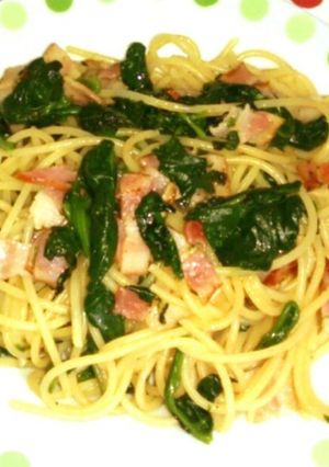 簡単なつかしほうれん草とベーコンのパスタ-レシピのメイン写真