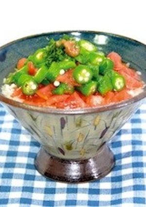 オクラ・トマト茶漬け-レシピのメイン写真