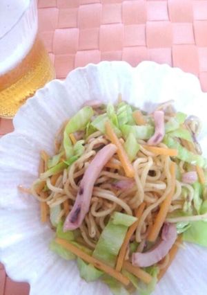 簡単！いかの塩辛焼きそば-レシピのメイン写真