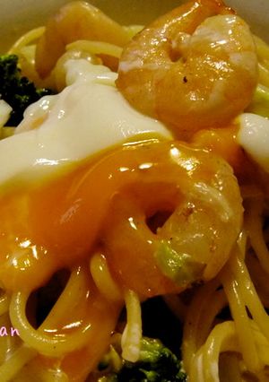エビキャベツのスープカルボナーラ-レシピのメイン写真