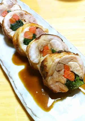 【お弁当・お重】レンチン鶏肉の野菜巻き-レシピのメイン写真