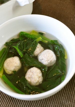 ほうれん草と肉団子のスープ-レシピのメイン写真