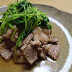 A picture of 牛肉のバター焼き　三つ葉のソテーと.