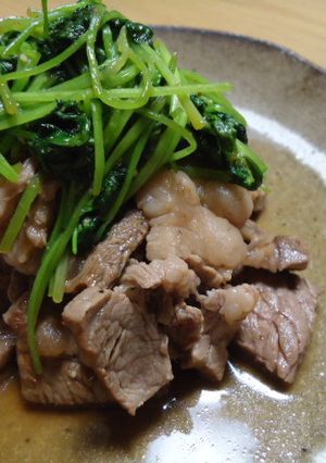 牛肉のバター焼き　三つ葉のソテーと-レシピのメイン写真