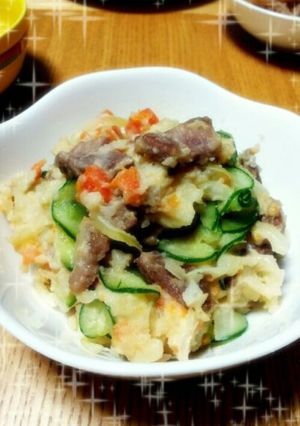 余ったお肉で☆焼肉ポテトサラダ☆-レシピのメイン写真