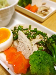蒸し鶏と温野菜の葱ソースがけ-レシピのメイン写真