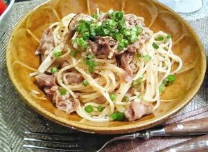 男子にも！豚肉ときのこの柚子胡椒パスタ♪-レシピのメイン写真