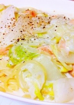 鮭と白菜のチーズクリームパスタ-レシピのメイン写真