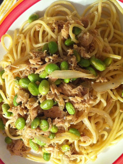 めんつゆで★枝豆ツナスパゲティ-レシピのメイン写真
