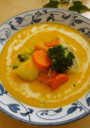 簡単！野菜ごろごろ☆かぼちゃのポタージュ-レシピのメイン写真