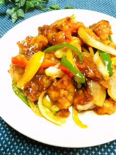 鶏唐揚げでピリ辛酢豚風-レシピのメイン写真