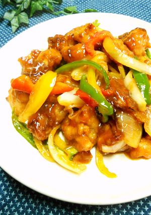 鶏唐揚げでピリ辛酢豚風-レシピのメイン写真
