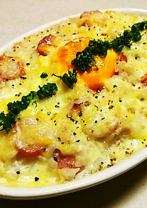 簡単朝ご飯!ズボラな朝のリゾットドリア♪-レシピのメイン写真