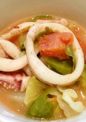 イカキャベツトマトの蒸し煮-レシピのメイン写真