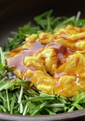 水菜の玉子あんかけ　「ポン酢あん」-レシピのメイン写真