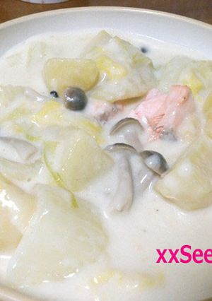 白菜としめじと鮭のシチュー-レシピのメイン写真