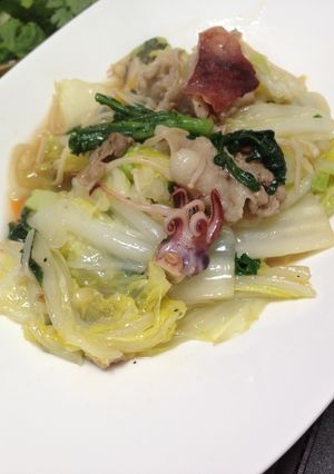 男の中華風豚肉＆ホタルイカ炒め-レシピのメイン写真