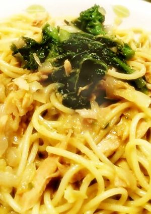 菜の花とツナのマヨカレーパスタ♪-レシピのメイン写真